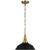 Layton 14" Pendant in Antique-Burnished Brass with Matte Black Shade Designer: Chapman & Myers Canopy: 5.25" Round...