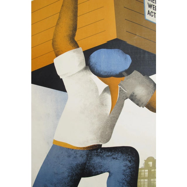 Art Deco 1936 Dutch Art Deco Poster - Sterk Door Werk For Sale - Image 3 of 5