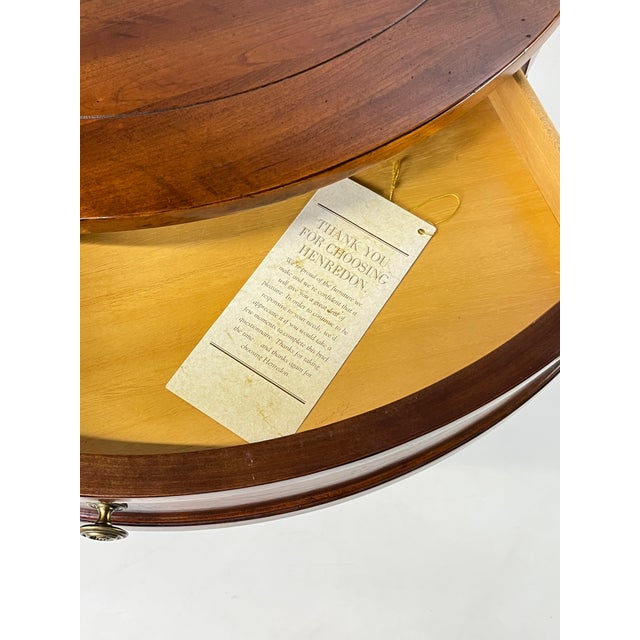 Late 20th Century Pair of Henredon Registry Collection Solid Cherry Regency Drum Tables For Sale - Image 6 of 18