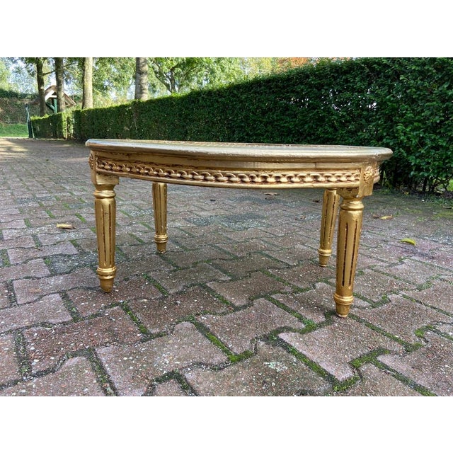 Wood 1950s French Louis XVI Gold Beech Cane Coffee Table - 1 Pc For Sale - Image 7 of 7