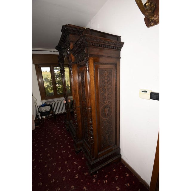 Carved Walnut Cabinet from Sellerio Giuseppe Milano For Sale - Image 10 of 18
