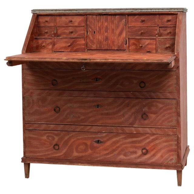 Early 19th Century Swedish Folk Art Secretaire For Sale