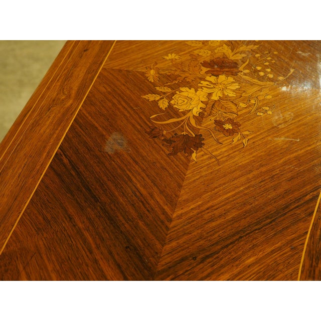 19th Century French Louis XV Style Rosewood Marquetry Console and Game Table For Sale - Image 15 of 18