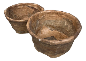 Antique Bamboo Baskets with Washi Paper, Japan, Set of 2