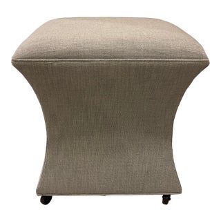 Modern Vanity Stool in Perennials Fabric For Sale