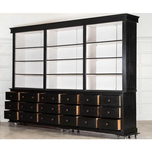 1900 - 1909 French Monumental Ebonised Bookcase, 1900s For Sale - Image 5 of 12