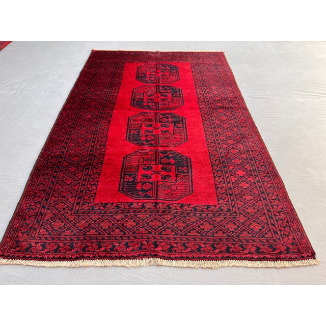 Vintage Afghan Ersari Turkmen Bokhara Rug, Large Guls - 6'8" X 4'2" For Sale - Image 16 of 17