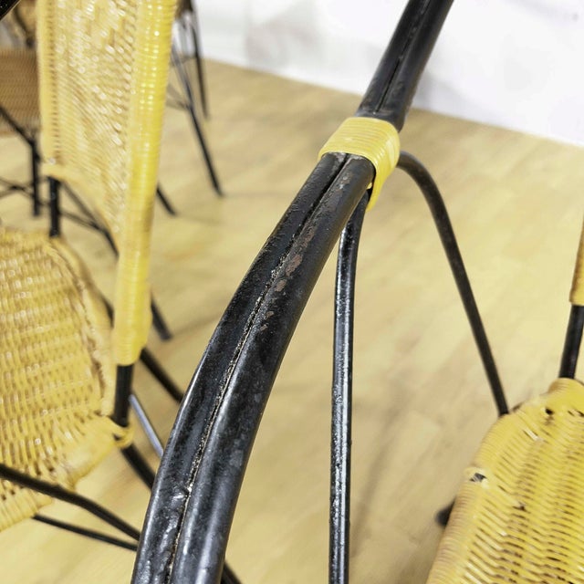 Garden Chairs in Wrought Iron and Woven Wicker, 1970s, Set of 4 For Sale - Image 18 of 18