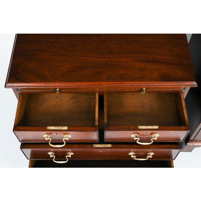 Vintage Flame Mahogany Bedside Chests with Slides, 20th Century, Set of 2 For Sale - Image 12 of 16