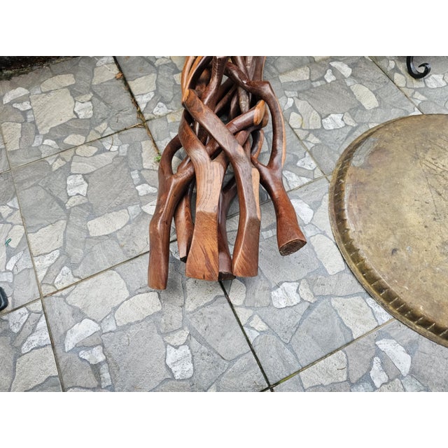 Wooden Coffee Table with Brass Top, 1960s-1980s For Sale - Image 9 of 10