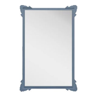 Fleur Home Garden District Napoleon Rectangle Mirror in Bachelor Blue, 36x48 For Sale