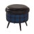 Vintage Blue and Black Pouf with Storage Space, 1960s For Sale - Image 11 of 11