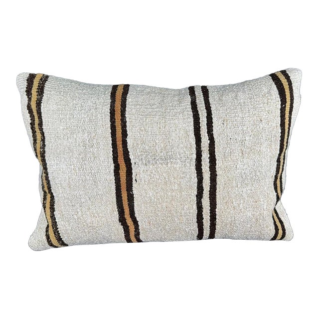 Turkish Hemp Pillow Cushion Natural Beige Brown Pillow Cushion Cover 16 "x 24" For Sale