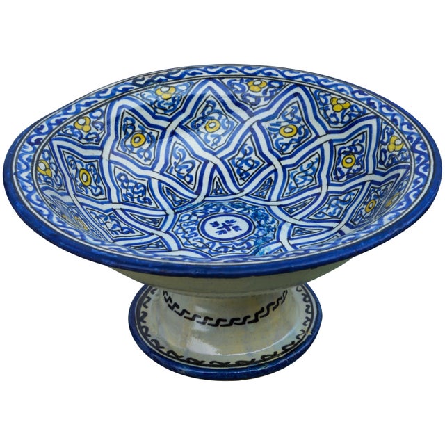Early 20th Century Early 20th Century Moorish-Patterned Pedestal Bowl For Sale - Image 5 of 10
