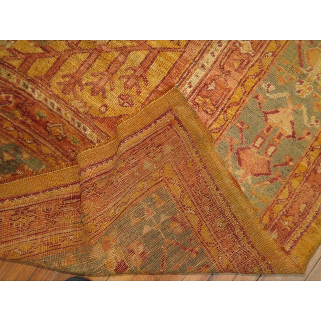 Yellow Garden of Paradise Willow Tree Antique Oushak 20th Century Oversize Rug For Sale - Image 8 of 18