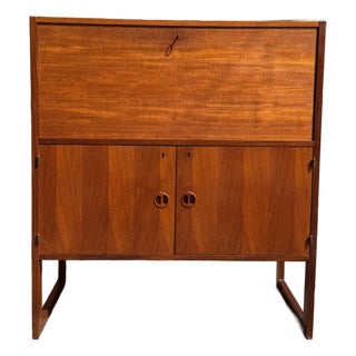 1960s Danish Modern Teak Drop-Down “Varié” Bar by Arne Wahl-Iversen for Ikea For Sale