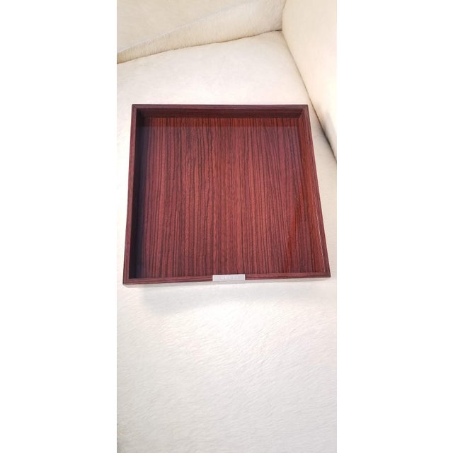 Mid-Century Modern Final Clearance Thru 2025 Only Gucci 1970s Stunning Exotic Wood Cocktail Serving Tray, Italy For Sale - Image 3 of 9