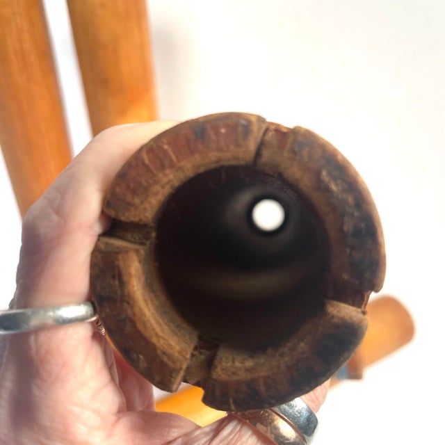 This listing is for five large wooden roving bobbins from the industrial revolution. These were reclaimed from a defunct...