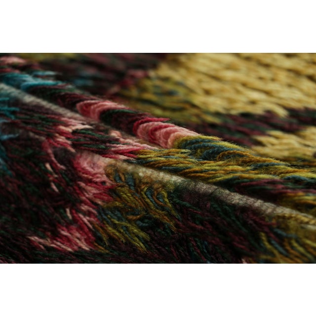 Textile Vintage Swedish Rug in Green and Black With Medallion | Rug & Kilim For Sale - Image 7 of 8