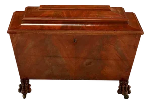 Antique Regency Mahogany Cellarette Wine Bottle Box