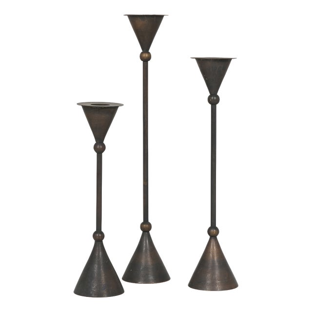 Vintage Candlesticks by Christian De Beaumont, 1980, Set of 3 For Sale