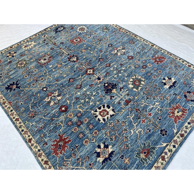 Cornflower Blue Oushak Rug 8x10 For Sale - Image 4 of 9