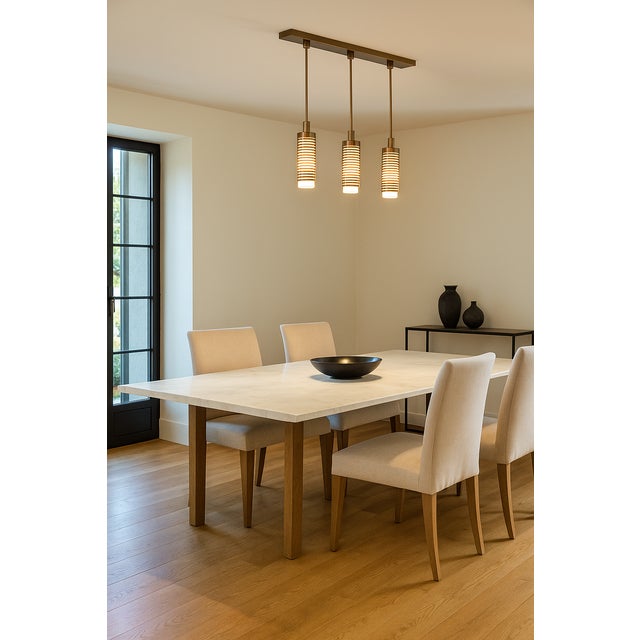 Italian Three-Light Pollux Chandelier in Burnished Metal For Sale - Image 4 of 5