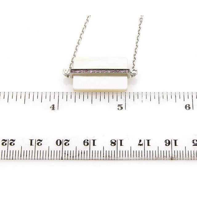 Contemporary Mid 20th Century Victoria Casal Pink Sapphire & Pink Mother of Pearl 18k White Gold Bracelet For Sale - Image 3 of 4