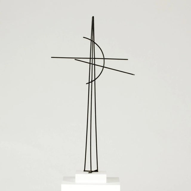 1960s Black Lacquered Iron Sculpture by Fred Leyman For Sale - Image 5 of 5