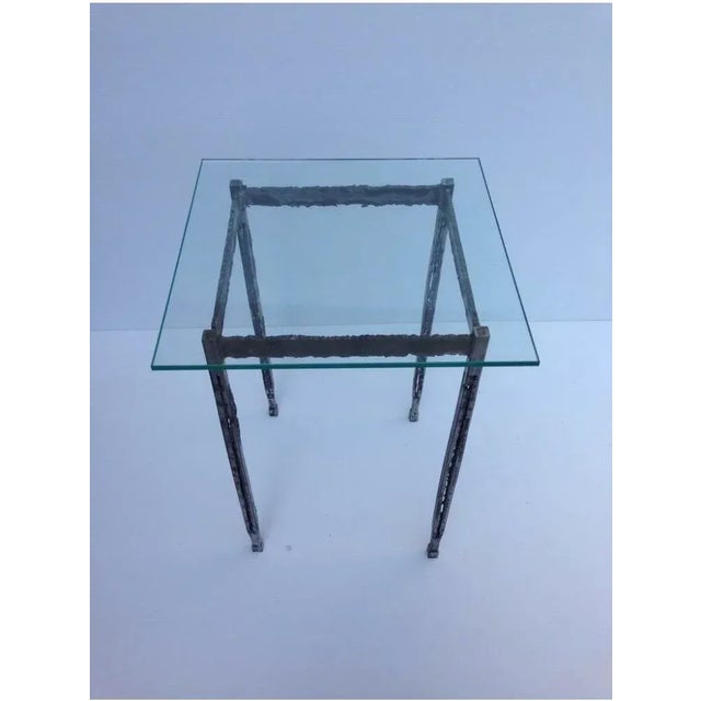 Pair of Brutalist Torch Cut Tall End Tables | Chairish