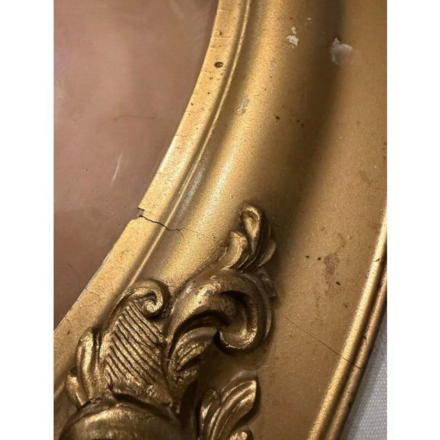 Antique Hand Tinted Pre 1890s Photo Ornate Frame Convex Bubble Glass 19x25” For Sale - Image 11 of 11