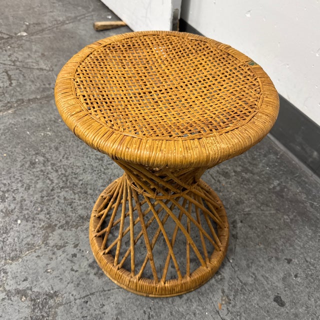 Rattan Hourglass Stool, Vintage For Sale - Image 11 of 12