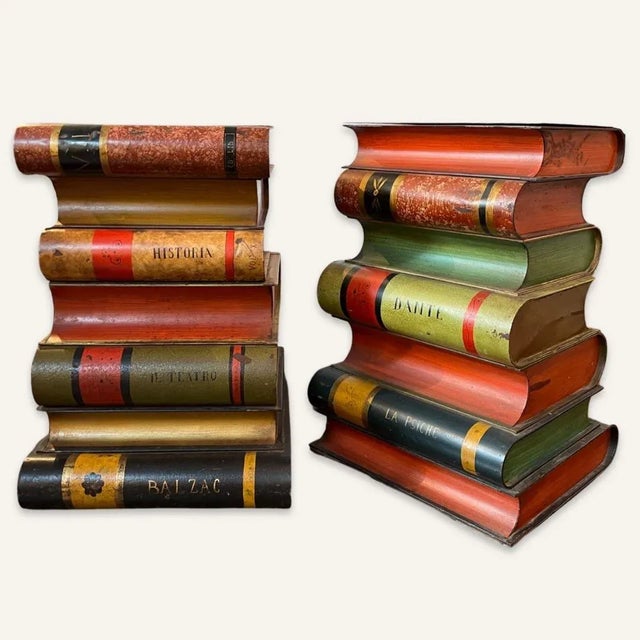 Ruby Red 1950s Pair of Italian Tole Literary Side Tables For Sale - Image 8 of 8