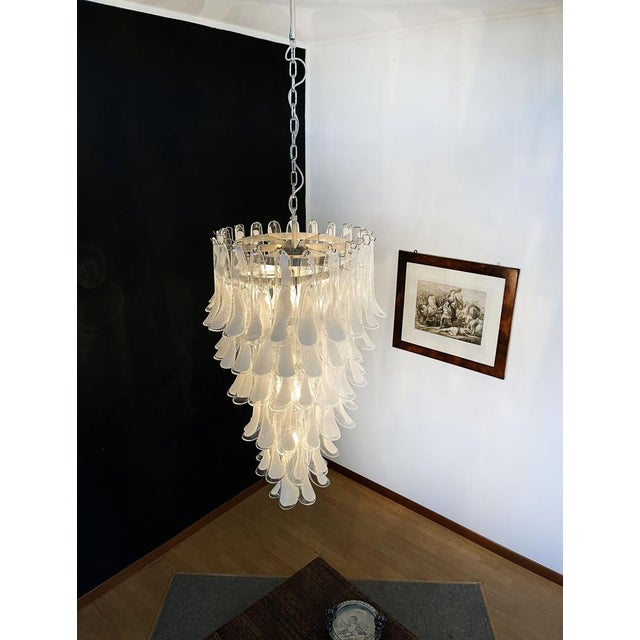 Large Italian Murano Glass Spiral Chandelier, 1990s For Sale - Image 11 of 18