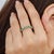 Emerald Modern Belle Round Cut Natural Emerald Half Eternity Band Ring Size 7 For Sale - Image 8 of 14