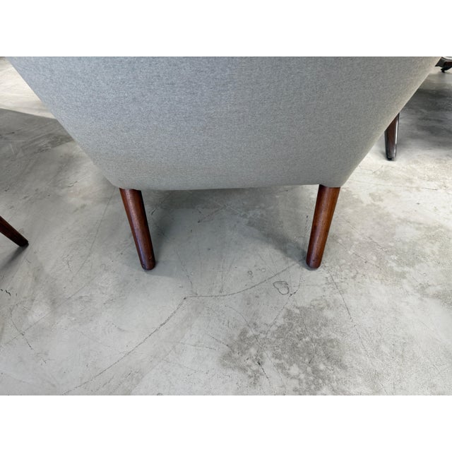 Early 20th Century Hans Wegner Papa Bear Chair and Ottoman by AP Stolen Reupholstered For Sale In Palm Springs - Image 6 of 17