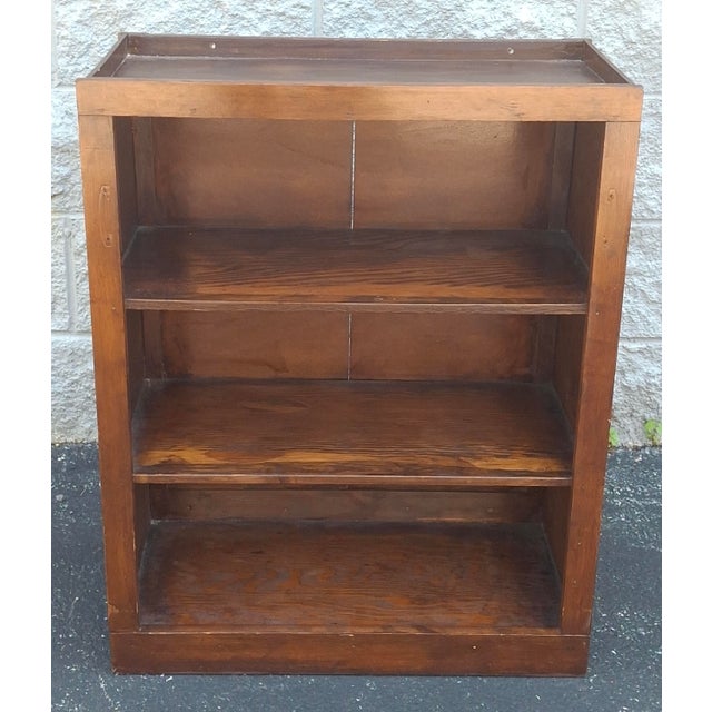 Mid 20th Century Mid 20th Century Stained Pine Low Bookcase For Sale - Image 5 of 8