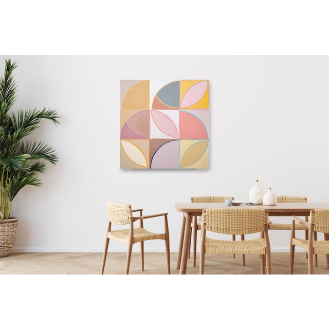 2026, Bauhaus Mosaic Painting on Canvas, Amber Alabaster Tiles, Arches and Curves, Natalia Roman For Sale In Miami - Image 6 of 8