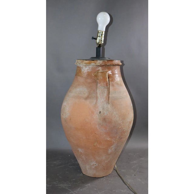 Late 19th Century Italian Terracotta Oil Jar Converted to Lamp For Sale - Image 4 of 4