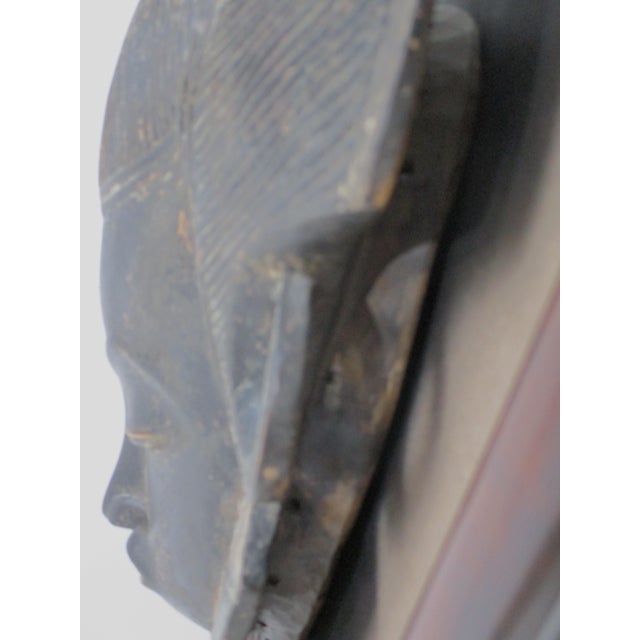 African Craved Tribal Punu Gabon Styled Mounted Mask For Sale - Image 9 of 13