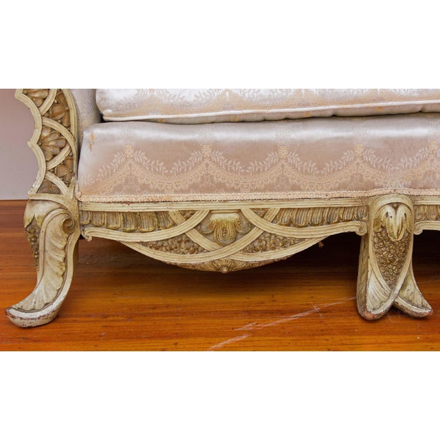 Late 19th Century Late 19th Century Venetian Carved and Painted Sofa For Sale - Image 5 of 10