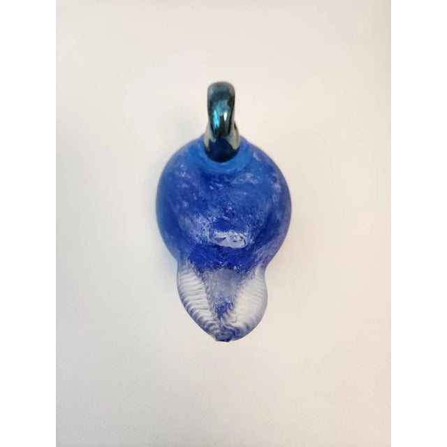 1970s 1970s Frosted Murano Glass & Silverplate Blue Bird Figurine, Signed For Sale - Image 5 of 12