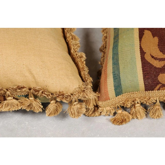 Made of 19th Century French Aubusson Tapestry Pillows - A Pair For Sale - Image 11 of 12