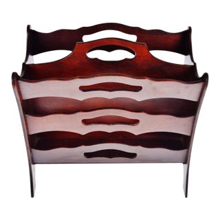 Vintage Wood Magazine Rack For Sale