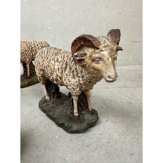 Antique Hand-Painted Sheep Models, 1890s, Set of 5 For Sale - Image 5 of 10