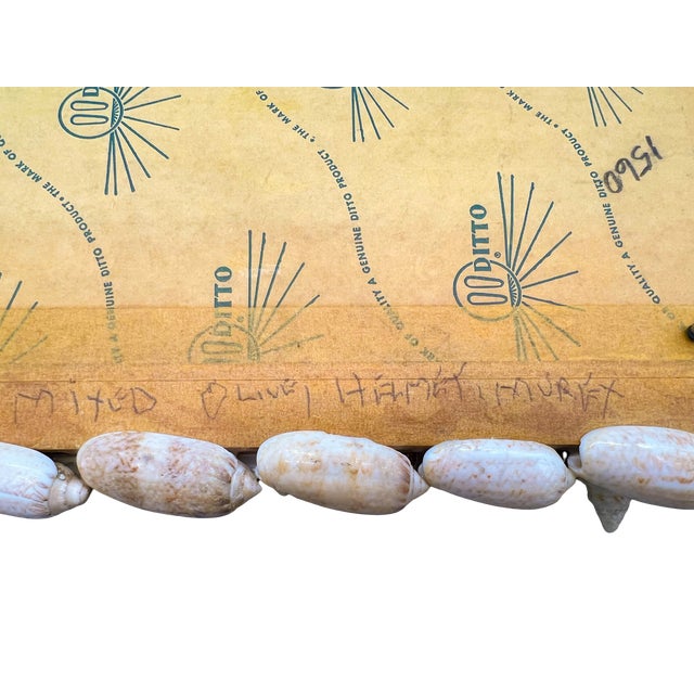Signed Vintage Diamond-Shaped Seashell Shell Encrusted Wall Mirror – Coastal / Organic Modern For Sale - Image 11 of 13