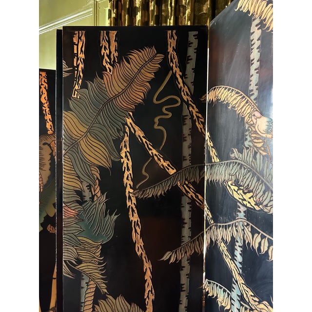 Wood Asian Art Deco Screen/ Room Divider For Sale - Image 7 of 12