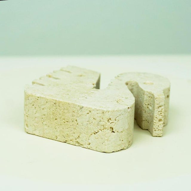Italian Swan Sculpture in White Travertine by Enzo Mari for Fratelli Manelli, 1970s For Sale - Image 11 of 12