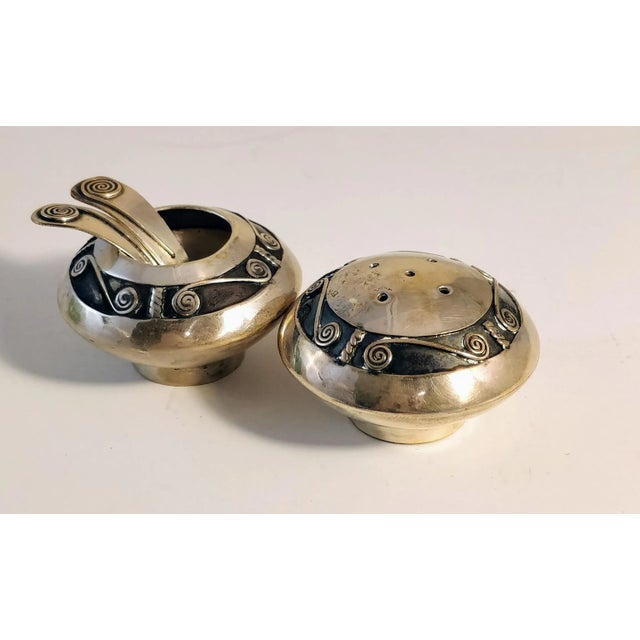 Metal Vintage Native American Southwest Sterling Salt Cellar Pepper For Sale - Image 7 of 7