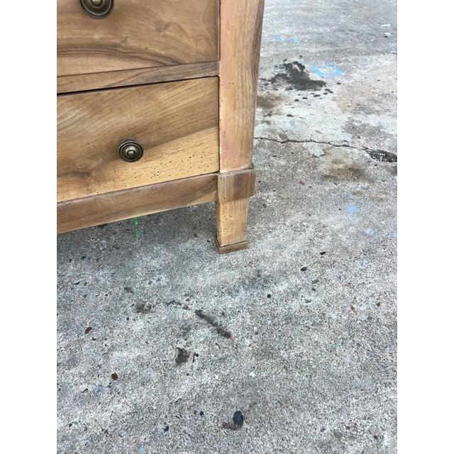 French 19th Century Empire Bleached Solid Walnut Commode For Sale - Image 4 of 12